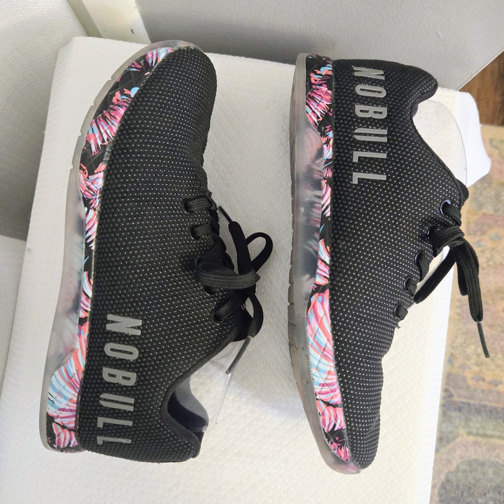 NoBull Midnight Palm Shoes Wm Sz 9.5 Sneakers Cross Trainers Black Pink Athletic - Picture 7 of 9